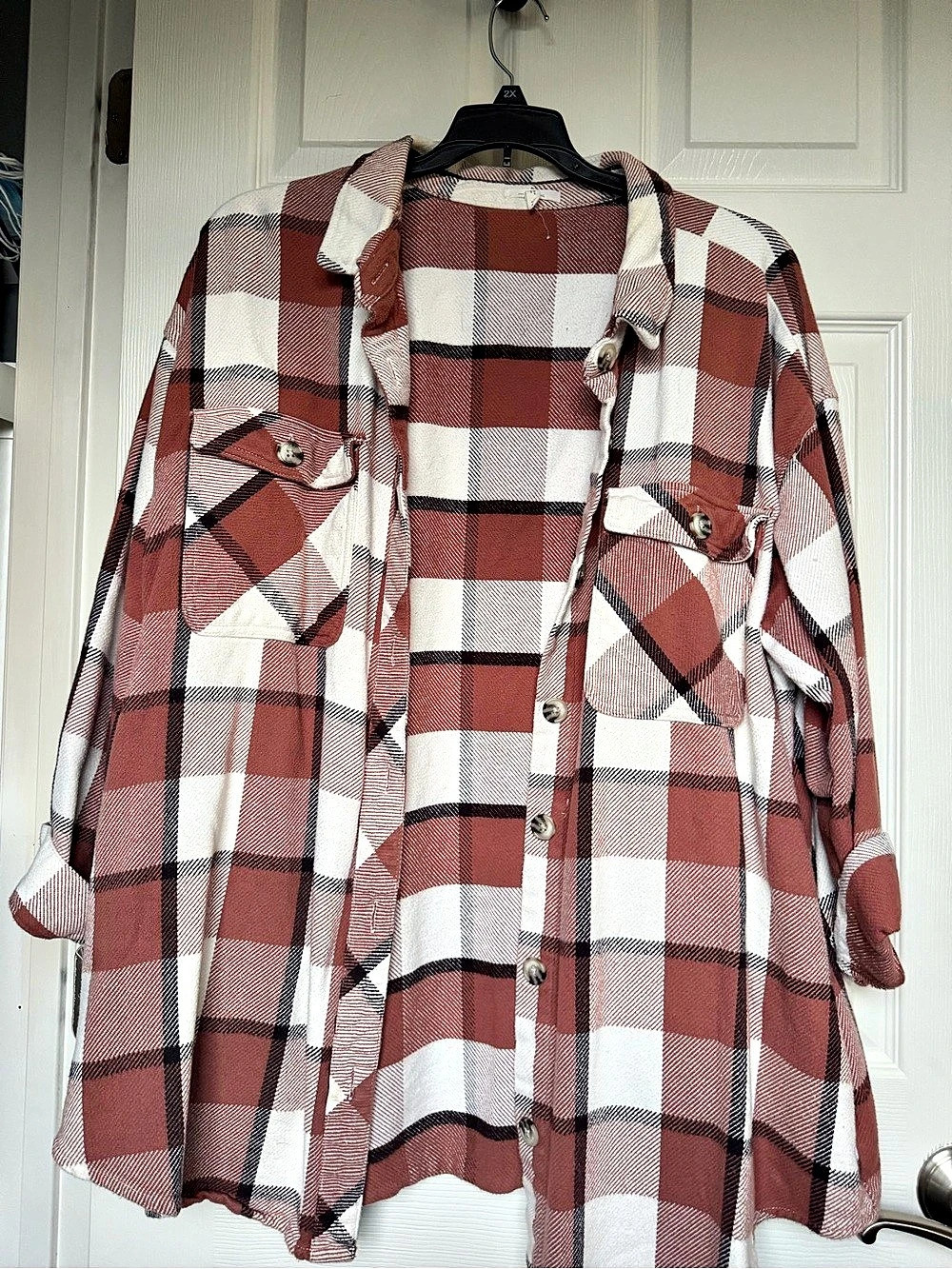 Maurices Women's Plaid Cotton Shacket Size 2X